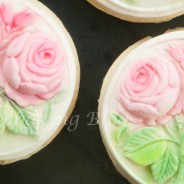 Almond Sugar Cherry Blossom and Rose Cookies