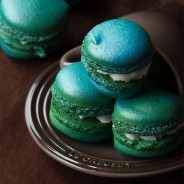 Mint-Strawberry Macarons