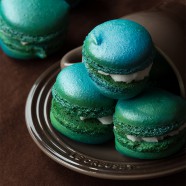 Mint-Strawberry Macarons
