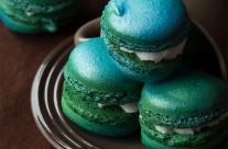 Mint-Strawberry Macarons