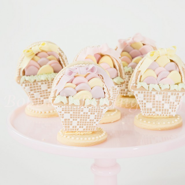 Easter Basket with Royal Icing Needle Point Bobbies Baking Blog