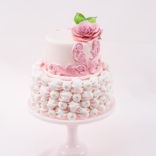 Fabric Fondant Wedding Cake Tutorial 