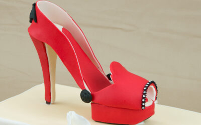 Wicked Red Fondant High Heel Shoe