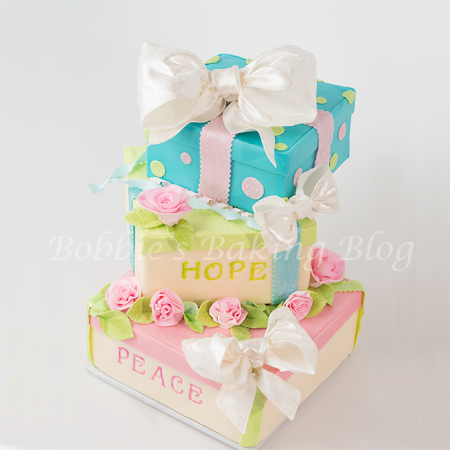 how to make a tiered gift box cake
